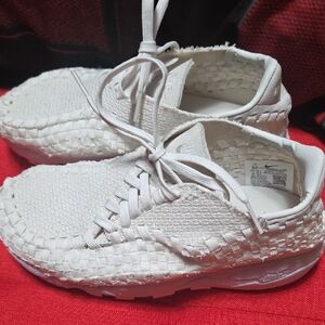 Nike Women's Woven Lace-Up Sneakers in White